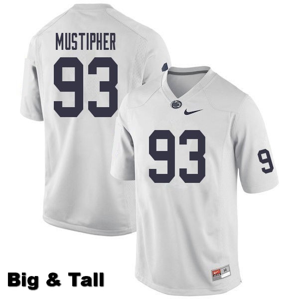 NCAA Nike Men's Penn State Nittany Lions PJ Mustipher #93 College Football Authentic Big & Tall White Stitched Jersey KVW4098TO
